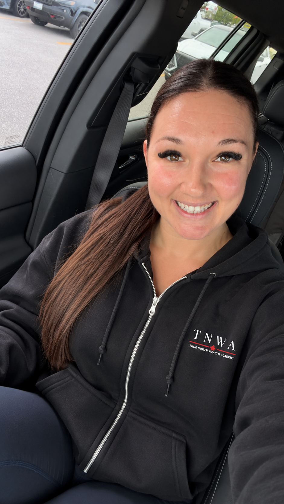 Minimalist TNWA Logo Zip Hoodie — Black Small Chest Graphic, Casual Streetwear