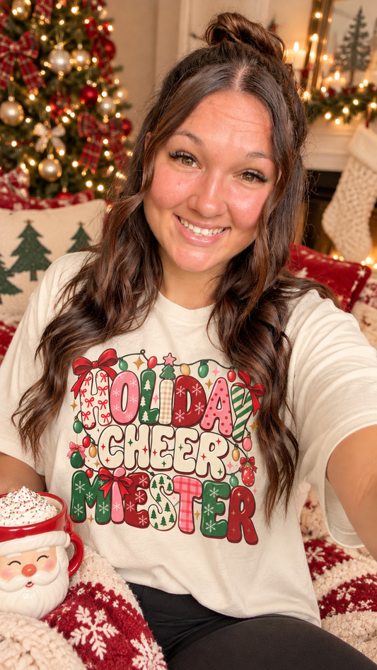 Holiday Cheermeister Sweatshirt, Funny Christmas Sweatshirt, Retro Holiday Sweater, Gifted for Her, Cozy Winter Xmas Gift
