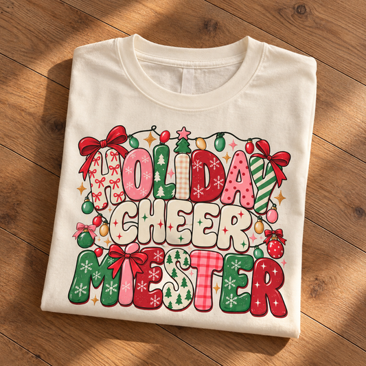 Holiday Cheermeister Sweatshirt, Funny Christmas Sweatshirt, Retro Holiday Sweater, Gifted for Her, Cozy Winter Xmas Gift