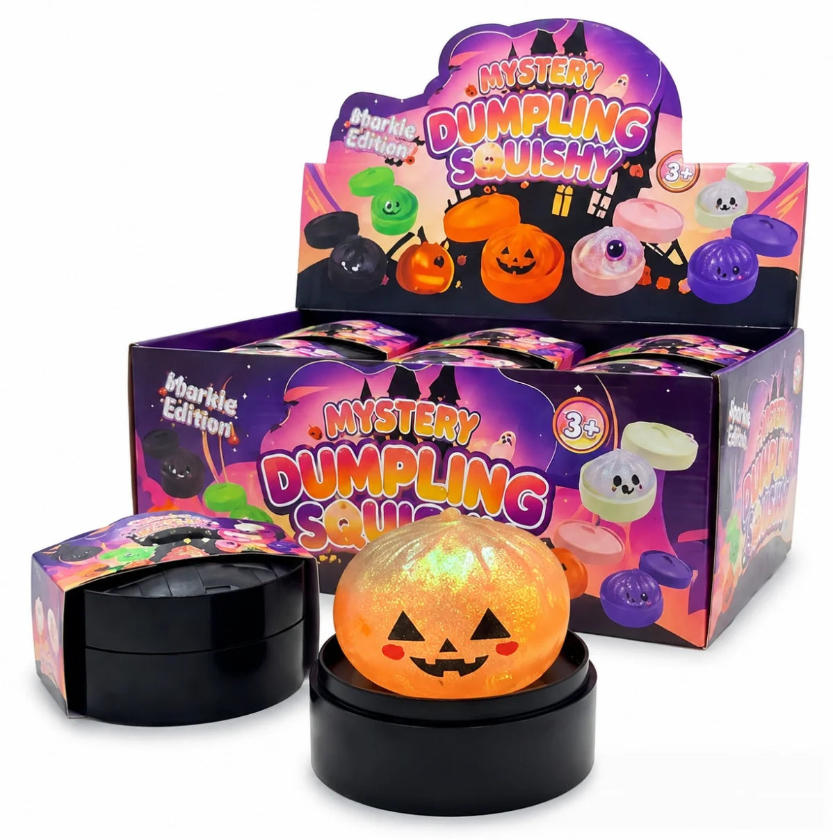 Halloween Glitter Mystery Dumplings, Halloween Party Favors , Slow Rising Squeeze Toys For Stress Relief.