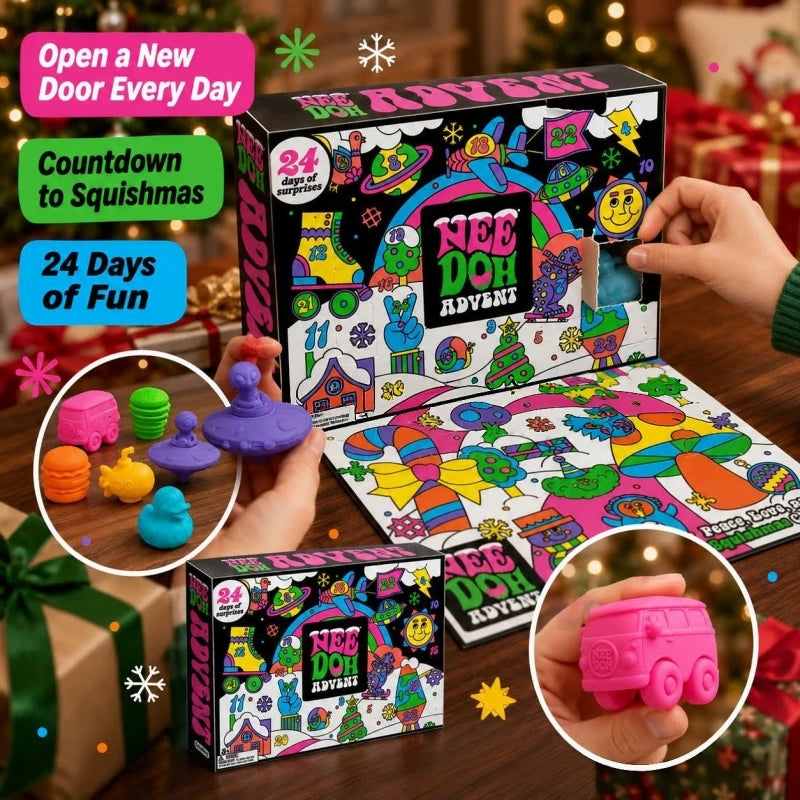 Christmas Advent Calendar Gift Box, 24‑Day Surprise Mini Squishy Fidget Toys🎄