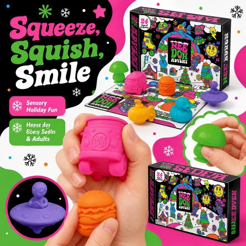Christmas Advent Calendar Gift Box, 24‑Day Surprise Mini Squishy Fidget Toys🎄