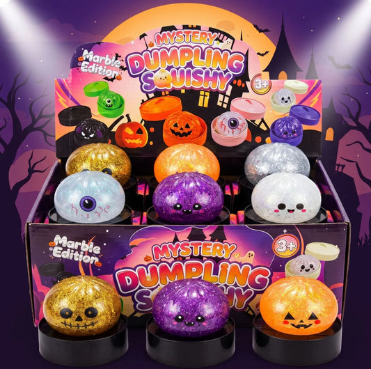 Halloween Glitter Mystery Dumplings, Halloween Party Favors , Slow Rising Squeeze Toys For Stress Relief.
