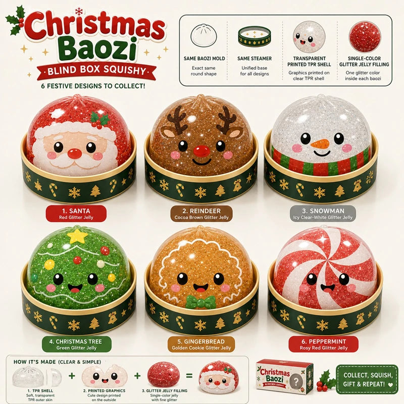Christmas Glitter Dumpling Toy ✨🎄