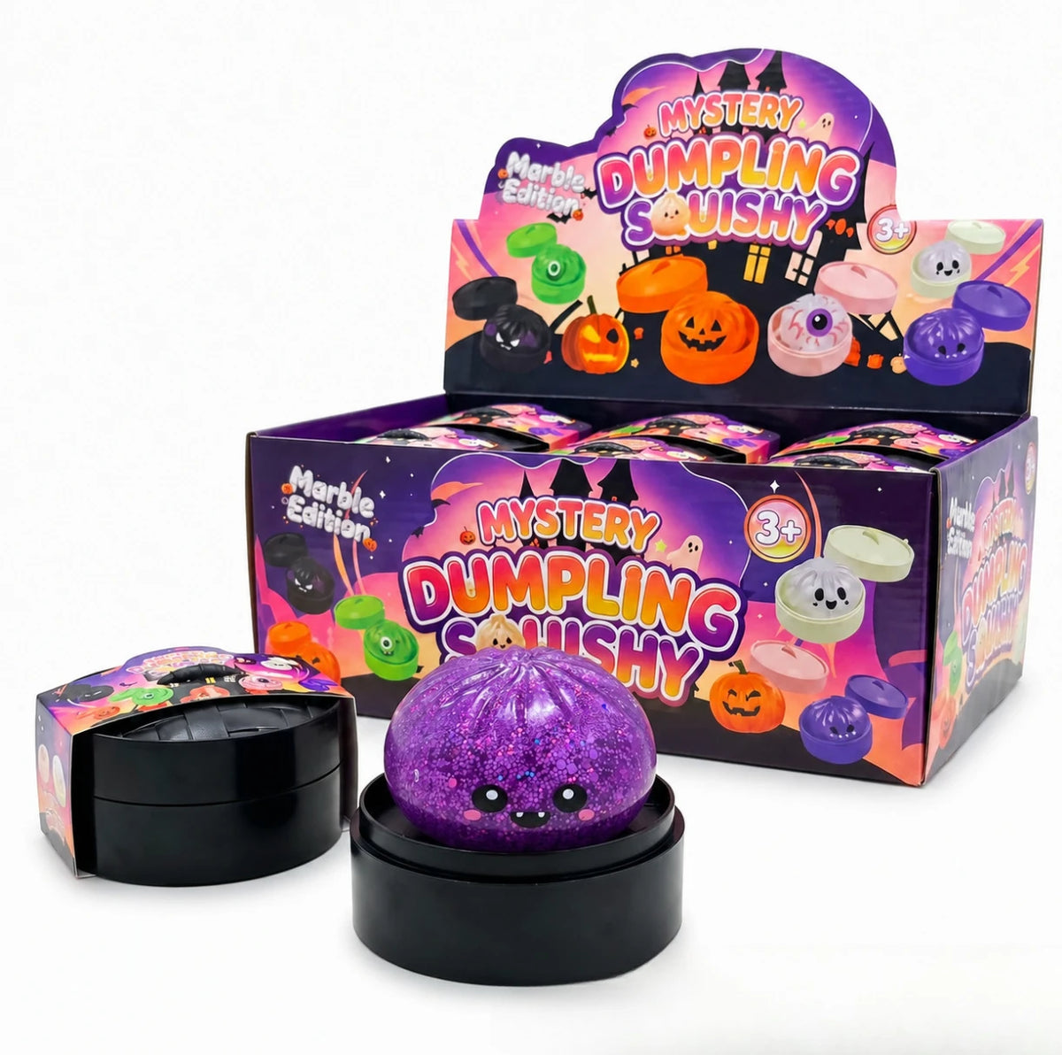 Halloween Glitter Mystery Dumplings, Halloween Party Favors , Slow Rising Squeeze Toys For Stress Relief.